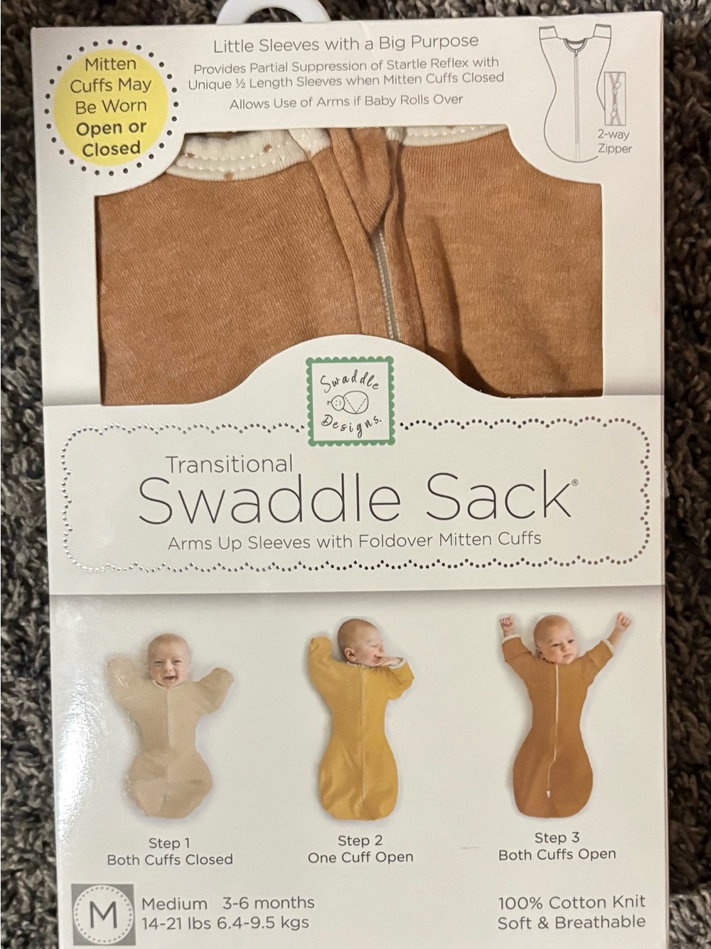 Swaddle Designs Transitional Swaddle Sack Baby Pajamas - Butter Rum